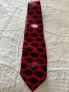 Roberto Cellini Black Sheep Red and Black Mens Tie